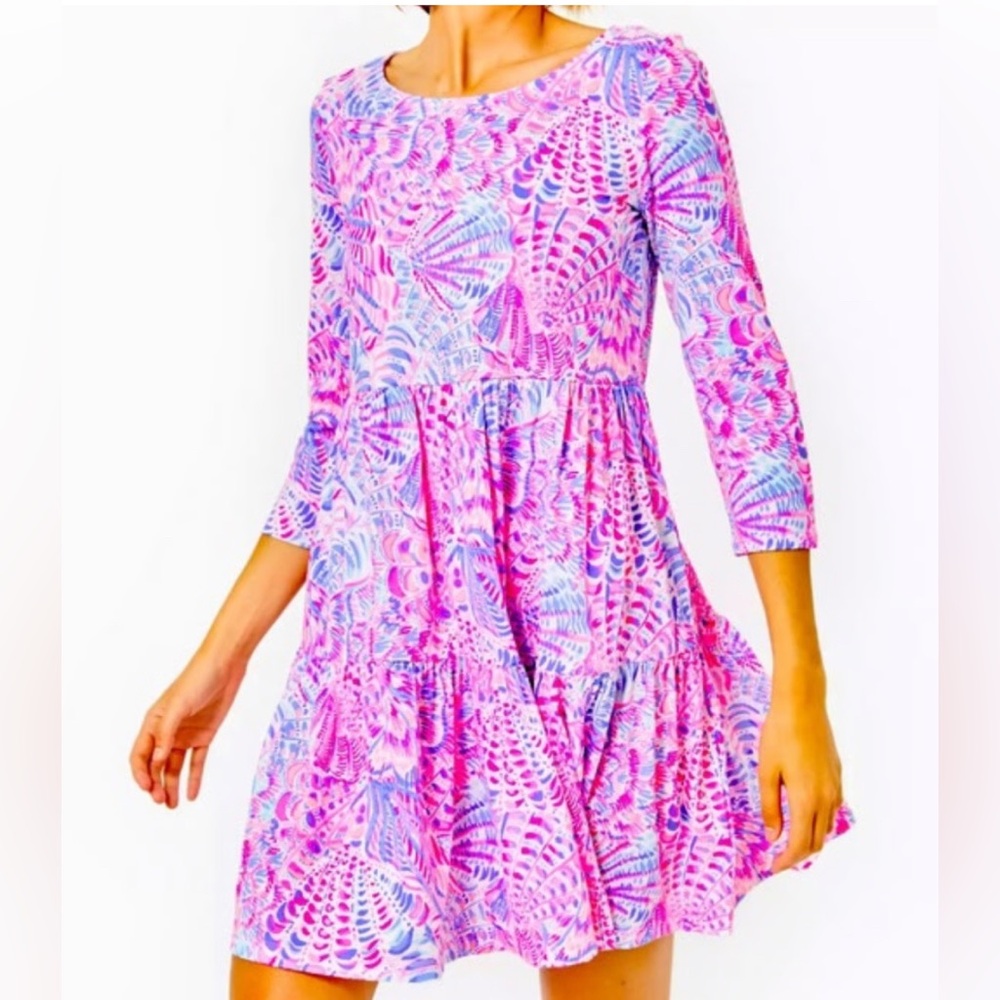 Lilly Pulitzer Geanna Swing Dress in Raspberry Sea You Soon